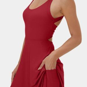 Halara - Backless Cut Out Twisted-2-in-1 Exercise Dress-Easy Peezy